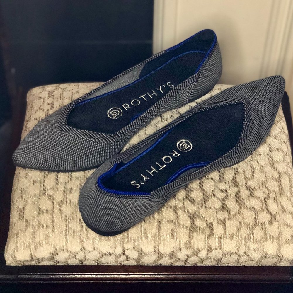 Rothy's Women size 7 The Point, Cloud Grey Birdseye color, new never worn